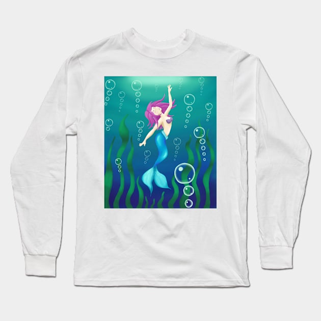 Mermaid Dreams Long Sleeve T-Shirt by Myowu